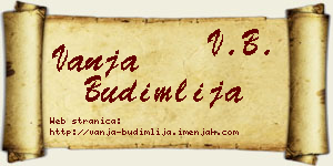 Vanja Budimlija vizit kartica